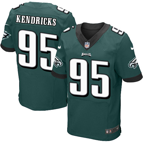 Men's Elite Mychal Kendricks Nike Jersey Midnight Green Home - #95 NFL Philadelphia Eagles